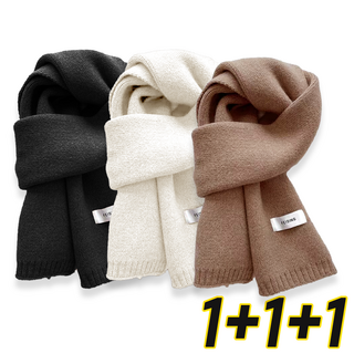 도도미아 데일리 겨울 무지 니트 목도리 머플러 1+1+1 상품 이미지