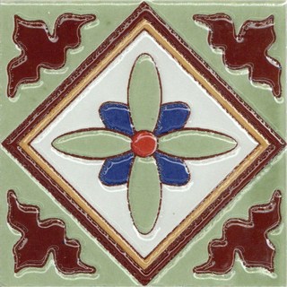 유럽식 빈티지 꽃무늬 타일 300개 빈티지타일 유럽타일 꽃무늬타일 데코타일 패턴타일, 1개, TF1213