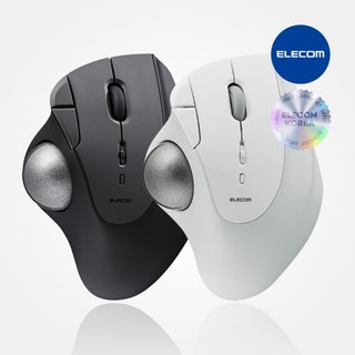 ELECOM 베어링 5버튼 인체공학 무선트랙볼마우스 M-IT11, 화이트