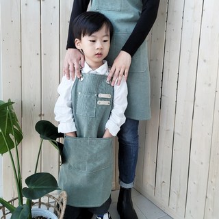 모올글래드 청소년용 프리미엄 캔버스 앞치마 미술 공방 어린이집 유치원 모두다 잘 어울리는 앞치마, 청소년용 캔버스 프리미엄 앞치마(민트), 1개