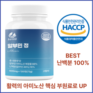 푸른자연숨 난백분100% 알부민 HACCP 식약청인증, 1개, 120회분