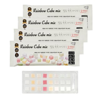 칼슘쏙쏙 큐브치즈 레이보우 믹스, 80g, 4개