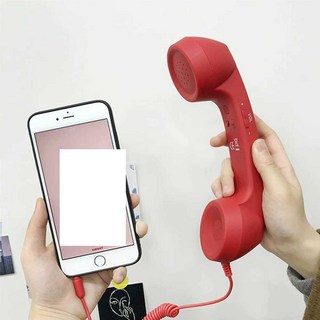 스마트폰 수화기 레트로장식 전화 마이크 이어폰