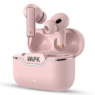 WAPIK 무선 이어폰 RS6 블루투스 5.4+EDR 커널형 게이밍 노이즈 캔슬링, 핑크