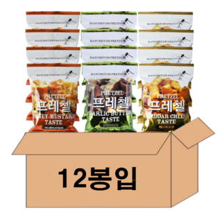 (다파니)프레첼 체다치즈맛+갈릭버터맛+허니향 머스타드맛 세트, 12개_맛과 건강을 한 번에