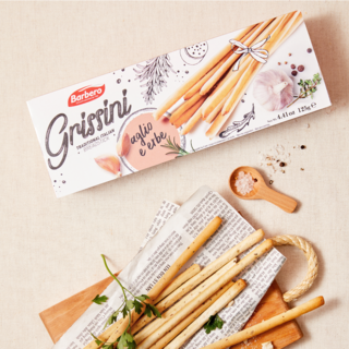 바베로 그리시니 브레드스틱 125g 갈릭앤허브 x 6팩, 6개