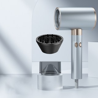PYHO 최고급형 음이온 드라이기 저소음 고출력 2200w, 실버크렉