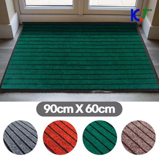 KCJ 현관매트 미끄럼방지매트 발판 바닥매트, 01. 라인매트 90cmX60cm 그린, 1개