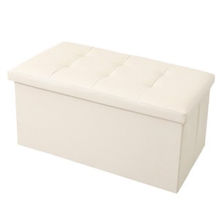 MAME 수납스툴 레더 수납의자 수납형 벤치 의자, 베이지, 1개