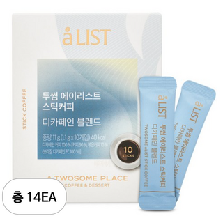 투썸플레이스 에이리스트 스틱커피 디카페인, 1.1g, 10개입, 14개