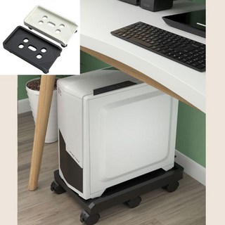 노마지니 PC본체 선반 본체받침대, 1단 화이트, 1개