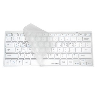 코시 블루투스 무선 텐키리스 키보드 + 키스킨, 실버, KB4001BT
