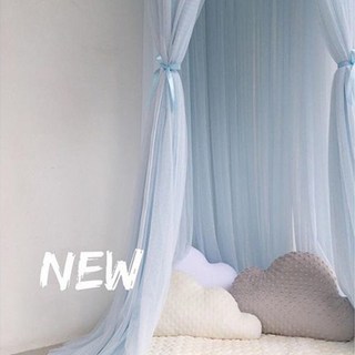 노르딕마을 북유럽 망사 침대캐노피 여아 어린이 공주 침대 캐노피, 고급형망사캐노피-크림블루, 망사캐노피(고급형: 망사 10겹+금색 별장식)
