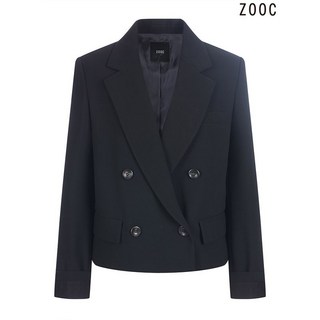 주크 더블버튼크롭자켓 V233MSF914 BK