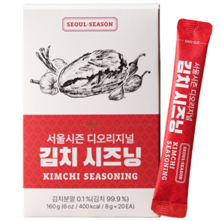 서울시즌 쌈장 김치맛 톡톡 간편 시즈닝 스틱 파우더 저칼로리 가루 바베큐 삼겹살 소스, 김치시즈닝 스틱 E4H302 1박스, 160g, 1개