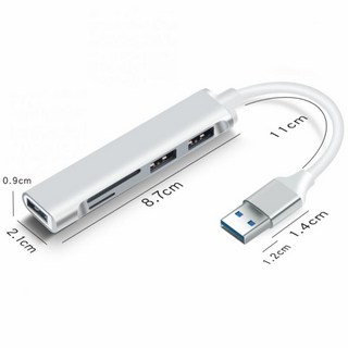 고속 USB 3.0 허브 분배기 카드 리더기 멀티 포트 SD TF 맥북 컴퓨터 액세서리, 02 805A Silver, 01 CHINA usb허브