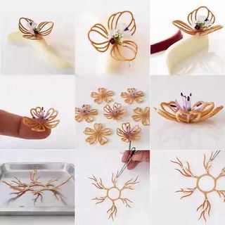 리본 초콜릿 몰드 모양 하트 틀 DIY 판, 08.파사드 A-3 꽃송이 파사드패턴