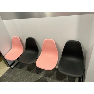 플라스틱 벤치 버스정류장 야외의자 대기 야외 대기용, 세트 4인용 핑크 2 프레임 2 B