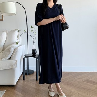 더한땀 브이넥 빅사이즈 쿨 원피스 임부복