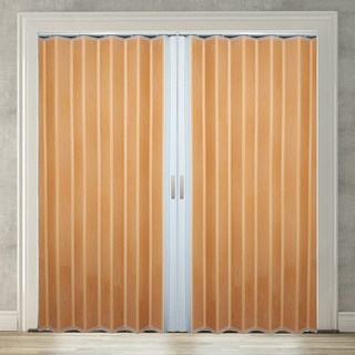 EKMALL 홀딩도어 자바라 양개 싱글패턴 내추럴오크 가로사이즈 95cm x 세로사이즈