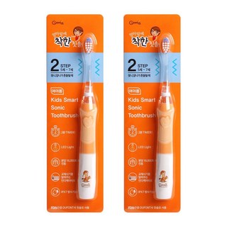 지앤마 엄마맘에 착한 유아 전동칫솔 2단계 여아용 2개, 1개입