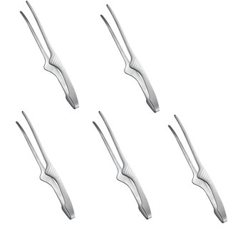 1+1+1+1+1 헬스와미 주방집게 스텐 고기집게 요리핀셋 뜨는집게 캠핑집게, 실버 5세트, 5개