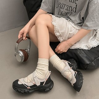 노언 메리제인 스트링 통굽 스니커즈 운동화(4cm)