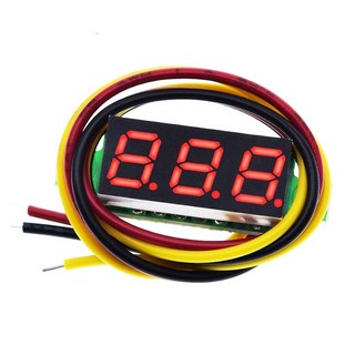 DC 전압메타 0.36인치 3선 미니사각 매입형 전압계 4.5V-30V 적색, 1개