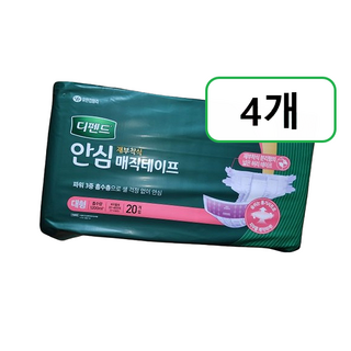 디펜드 남녀공용 프리미엄 안심 매직테이프 성인기저귀, 대형, 20개입, 4개