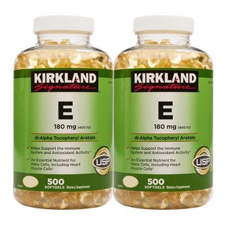 Kirkland Signature Vitamin E 400 IU 비타민E 500 소프트젤 2병, 500정, 2개