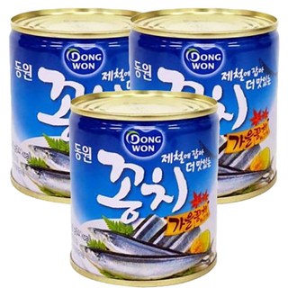 동원 꽁치 통조림, 280g, 3개