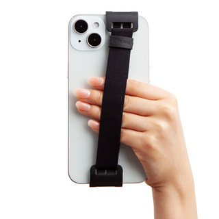 윌비 클립온 포인트 미니 (16 - 16.5cm 용) 핸드폰 이북리더기 핸드 스트랩, 블랙, 1개