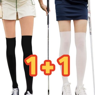 몰앤모어 투톤 골프스타킹 여성 uv차단 여름용, 2개