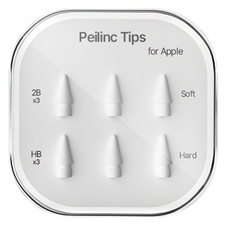 Peilinc 정품 애플펜슬 펜촉 1/2세대 호환 2B HB 총 6개입, 2B 3개입 + HB 3개입 ( 1BOX ), 1세트