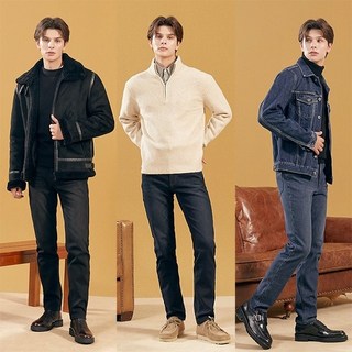 [쇼핑엔티] [한정수량] 뱅뱅 남성 보아퍼 기모 본딩데님 3종, 38
