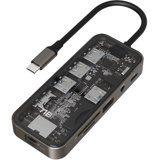 앱코 AMH USB C타입 강화유리 10 in 1 멀티 허브 AMB10IN1, Black, 1개