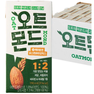 오트밀 아몬드밀 오트몬트 OA-T198MI, 24개, 190ml