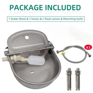 자동 소 그릇 스테인리스 물 공급기 파이프 플로트 말 염소 개 양 가축용 1 세트, 1Bowl 1 Hose 1 float_As the pi, 1개