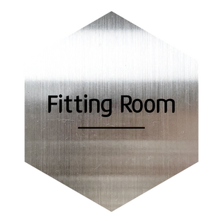실버 스테인리스 육각 각인 부착식 도어 사인 문패 팻말 Fitting Room 모던, 1. 고딕, 2. 실버, 1. STAFF ONLY