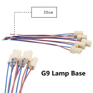 2개 세트 G9 램프 소켓 케이블 250V 2A 세라믹 홀더 – 할로겐/LED 조명 변환기 (200mm)