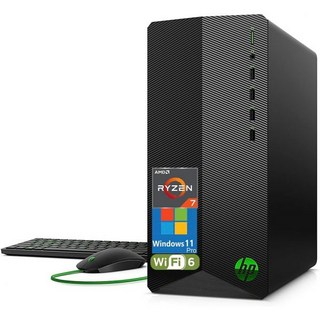 워크스테이션 개발용 영상편집 연구실 HP 파빌리온 타워 데스크톱 컴퓨터 옥타코어 AMD 라이젠 7 5700G 16GB DDR4 RAM 1TB PCIe SSD WiFi 6