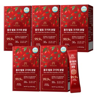 홍국 발효 청양 구기자 분말 국산 스틱, 5개, 60g