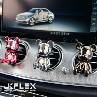 JK 크롬 베어브릭[1+1세트] 차량용 카퍼퓸 크롬세트(핑크+블랙) C No.5 파우더리 리필킷1팩(향3개) 상품 이미지