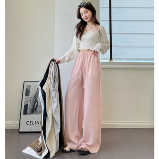 무니유유 데일리 쿨 린넨 면마 소프트 와이드 밴딩 포켓 롱 팬츠
