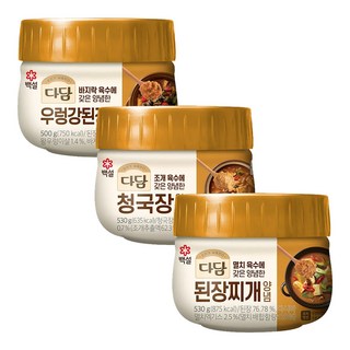 CJ 다담 된장찌개양념 530g + 청국장양념 530g + 우렁강된장양념 500g, 1세트, 1.56kg