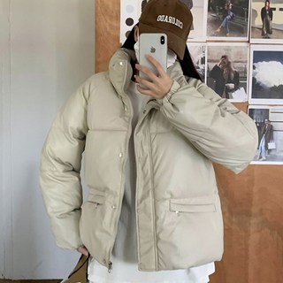 유니크 레자 패딩점퍼 레더 겨울 가을 숏 패딩 자켓