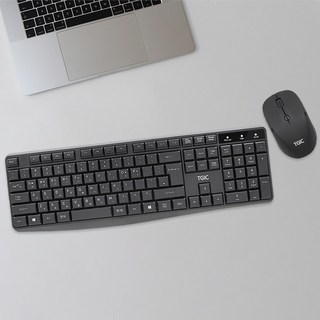 TGIC 저소음 사무실 무선 키보드 마우스 세트 G100, 블랙, TGC-G100, 일반형
