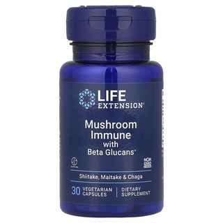 Life Extension 베타글루칸 함유 Mushroom Immune 베지 캡슐 30정, 1개