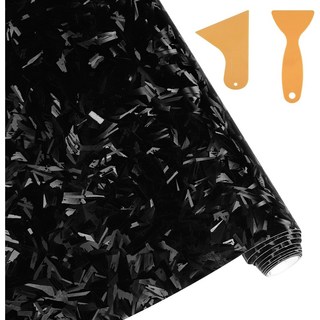JIZZU 자동차 카본시트지 차량 6D 단조 탄소 섬유 비닐 랩 30 x 150cm (부가 스크레이퍼2개), 카본 블랙, 1개 자동차랩핑