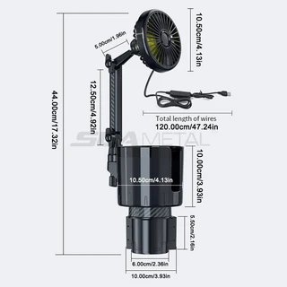 SEAMETAL 차량용 컵 거치대 장착 선풍기 조절 가능 USB 냉각 다기능 자동차 인테리어 액세서리 2 in 1 여름, 01 Single fan head